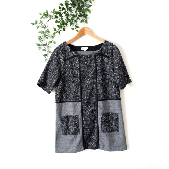 Meadow Rue Anthropologie Black & White Short Sleeve Tunic S Small - Picture 1 of 4